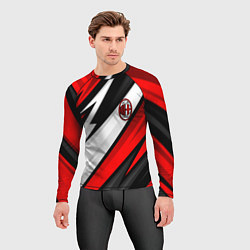 Рашгард мужской ФК Милан - абстракция, цвет: 3D-принт — фото 2