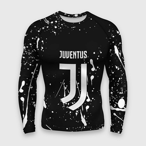 Мужской рашгард Juventus брызги красок текстура / 3D-принт – фото 1