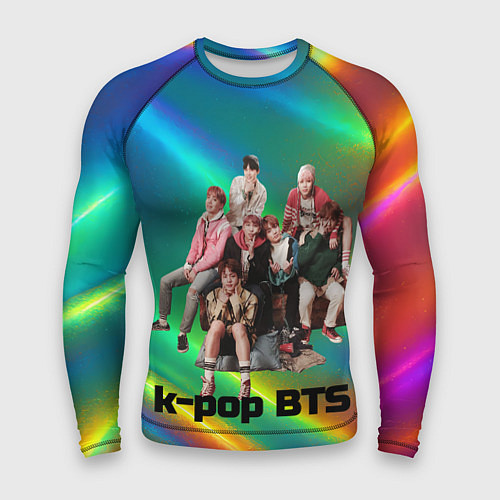 Мужской рашгард BTS радужный блестящий фон / 3D-принт – фото 1