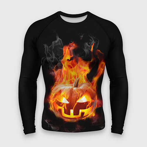 Мужской рашгард Горящая тыква джек / 3D-принт – фото 1