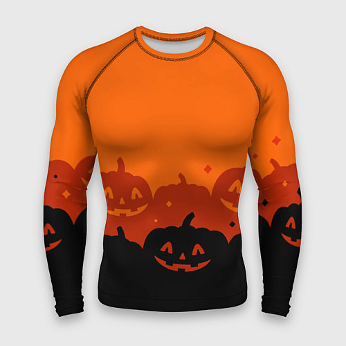Мужской рашгард Хэллоуин счастливые тыквы / 3D-принт – фото 1