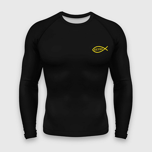 Мужской рашгард Симъ победиши черно-оранжевый арт / 3D-принт – фото 1