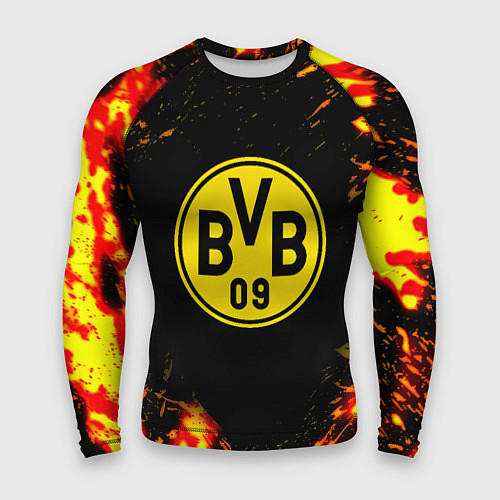 Мужской рашгард Borussia огненные краски / 3D-принт – фото 1