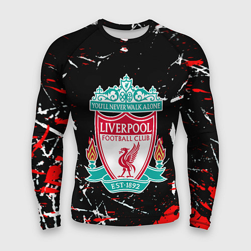 Мужской рашгард Liverpool штрихи красок / 3D-принт – фото 1