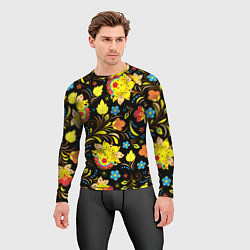 Рашгард мужской Хохлома узор, цвет: 3D-принт — фото 2