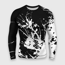 Рашгард мужской Взрывная белая краска на чёрном, цвет: 3D-принт