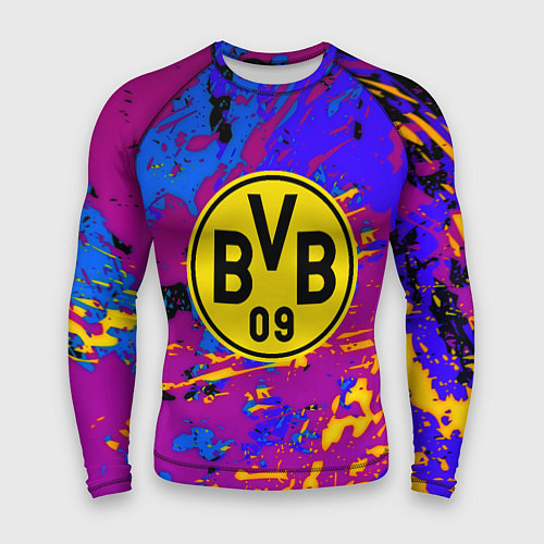 Мужской рашгард Borussia абстрактные краски / 3D-принт – фото 1