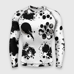 Рашгард мужской Чёрно-белые кляксы - абстракция, цвет: 3D-принт