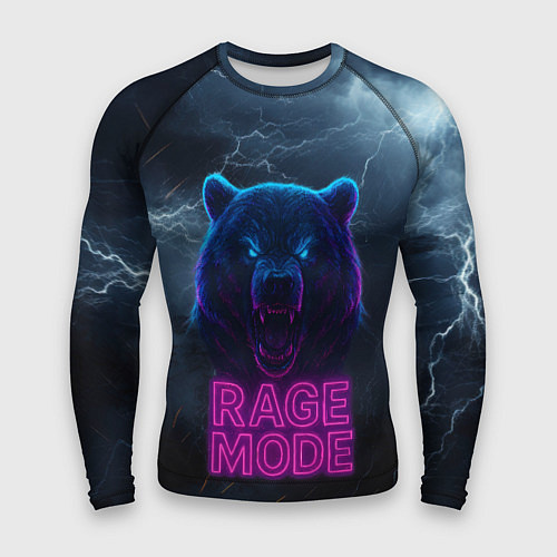 Мужской рашгард Rage mode злой медведь / 3D-принт – фото 1