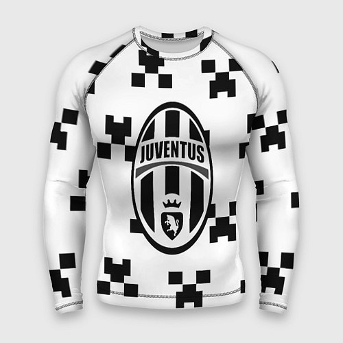 Мужской рашгард Juventus x minecraft pattern / 3D-принт – фото 1