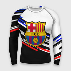 Рашгард мужской Barcelona полосы текстура спорт, цвет: 3D-принт