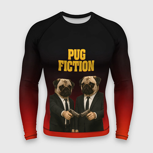 Мужской рашгард Пародия - Криминальное чтиво с мопсами / 3D-принт – фото 1