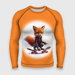 Рашгард мужской Cyber fox cub is a cool skateboarder - ai art, цвет: 3D-принт
