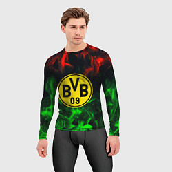 Рашгард мужской Borussia красно зеленый огонь, цвет: 3D-принт — фото 2