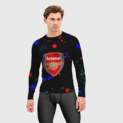 Рашгард мужской Arsenal неоновые брызги красок, цвет: 3D-принт — фото 2
