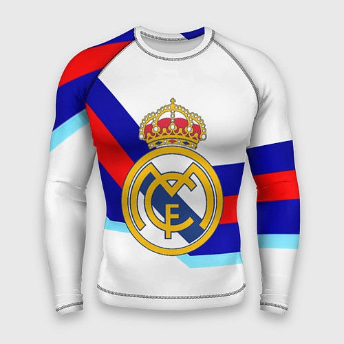 Мужской рашгард Real Madrid текстура полосы / 3D-принт – фото 1