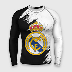 Рашгард мужской Real Madrid текстура штрихи, цвет: 3D-принт