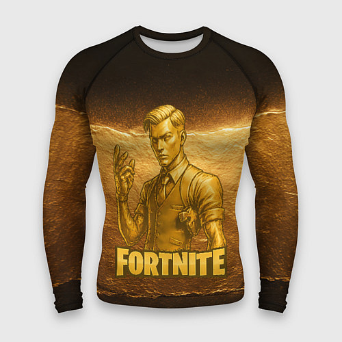 Мужской рашгард Fortnite золотой Мидас / 3D-принт – фото 1