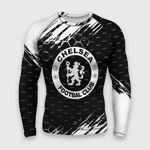 Мужской рашгард Chelsea штрихи красок текстура / 3D-принт – фото 1