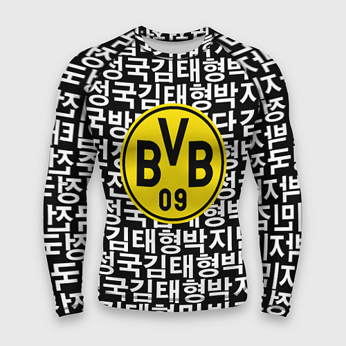 Мужской рашгард Borussia японские символы паттерн / 3D-принт – фото 1