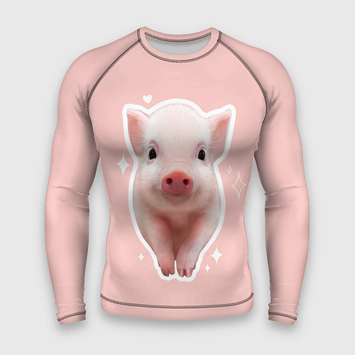 Мужской рашгард Поросенок с розовым пятачком / 3D-принт – фото 1