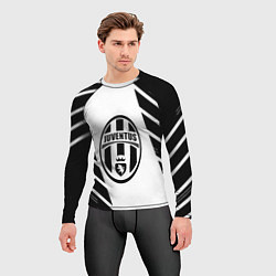 Рашгард мужской Ювентус полосы геометрия, цвет: 3D-принт — фото 2