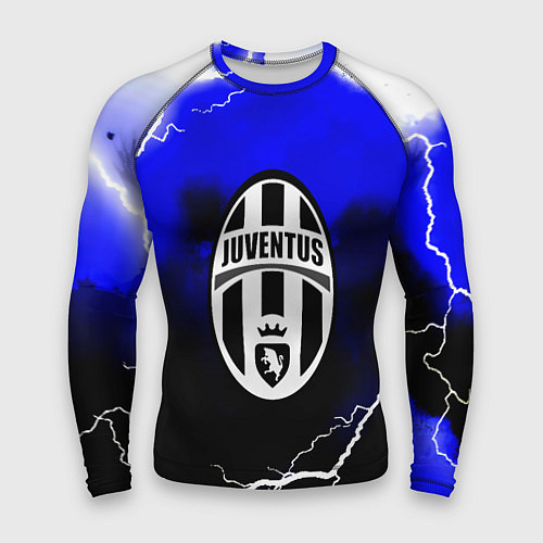 Мужской рашгард Ювентус шторм молнии текстура / 3D-принт – фото 1