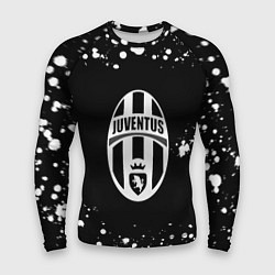 Рашгард мужской Ювентус белые краски всплеск, цвет: 3D-принт