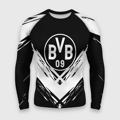 Мужской рашгард Borussia белые краски линии / 3D-принт – фото 1