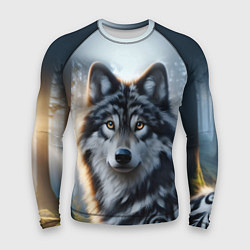 Рашгард мужской Морда волка - Россия, цвет: 3D-принт