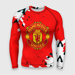 Рашгард мужской Манчестер Юнайтед символы краски, цвет: 3D-принт