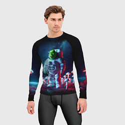 Рашгард мужской Космонавт Шрек на планете неоновых мухоморов, цвет: 3D-принт — фото 2
