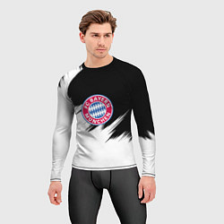 Рашгард мужской Бавария Мюнхен черно белые штрихи, цвет: 3D-принт — фото 2