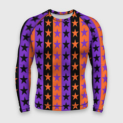 Мужской рашгард Звёзды Хэллоуина паттерн полосатый
