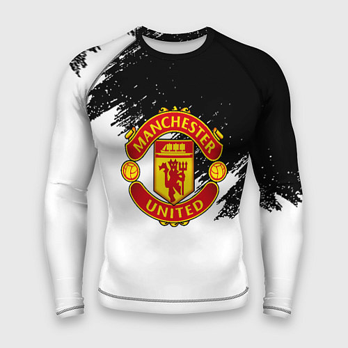 Мужской рашгард Манчестер Юнайтед краски белые / 3D-принт – фото 1