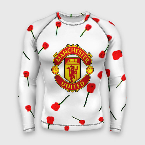 Мужской рашгард Манчестер Юнайтед розы паттерн / 3D-принт – фото 1