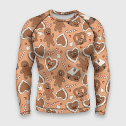 Мужской рашгард Паттерн с новогодним печеньем
