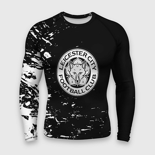 Мужской рашгард Лестер сити краски белые / 3D-принт – фото 1