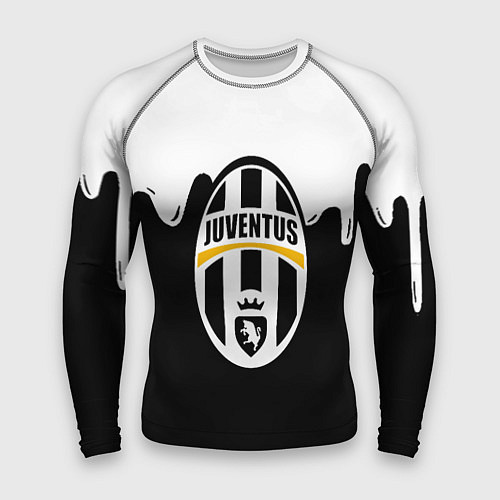 Мужской рашгард Juventus капли красок / 3D-принт – фото 1