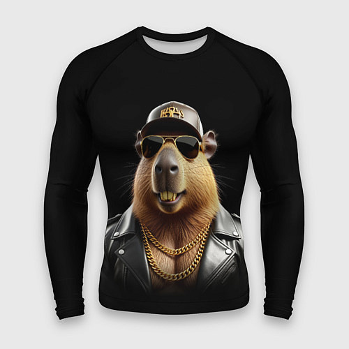 Мужской рашгард Гламурная капибара / 3D-принт – фото 1