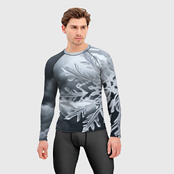 Рашгард мужской Снежинка на черно белое, цвет: 3D-принт — фото 2