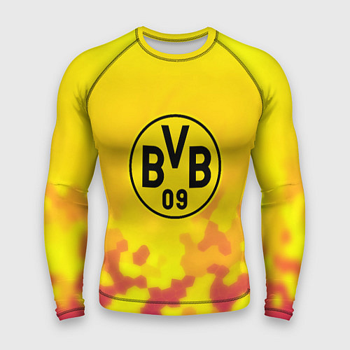 Мужской рашгард Borussia камуфляж желтый текстура / 3D-принт – фото 1