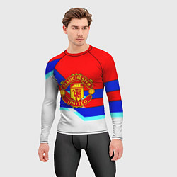 Рашгард мужской Манчестер Юнайтед полосы геометрия, цвет: 3D-принт — фото 2