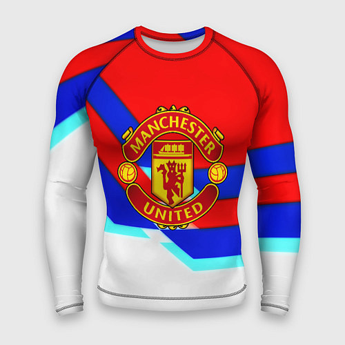 Мужской рашгард Манчестер Юнайтед полосы геометрия / 3D-принт – фото 1
