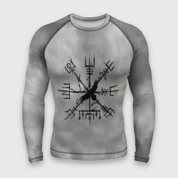 Мужской рашгард Мистический ворон в руническом компасе вегвизир