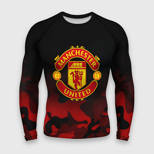 Мужской рашгард Манчестер Юнайтед камуфляж текстура / 3D-принт – фото 1