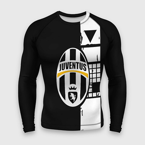 Мужской рашгард Ювентус геометрия белая / 3D-принт – фото 1