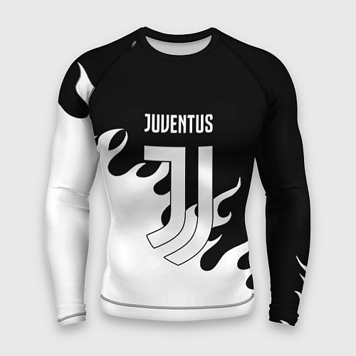 Мужской рашгард Ювентус огонь текстура / 3D-принт – фото 1