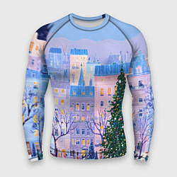 Рашгард мужской Новогодний двор, цвет: 3D-принт