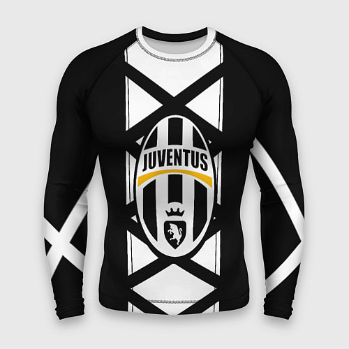 Мужской рашгард Ювентус геометрия полосы линии / 3D-принт – фото 1